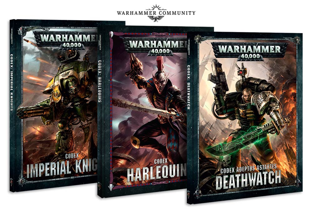Nuevos Codex para Warhammer 40,000 Caballeros Imperiales, Arlequines y Guardianes de la Muerte